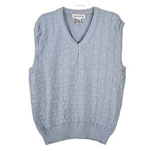 Grand Slam Cotton Textured Light Blue Sweater Vest sz L